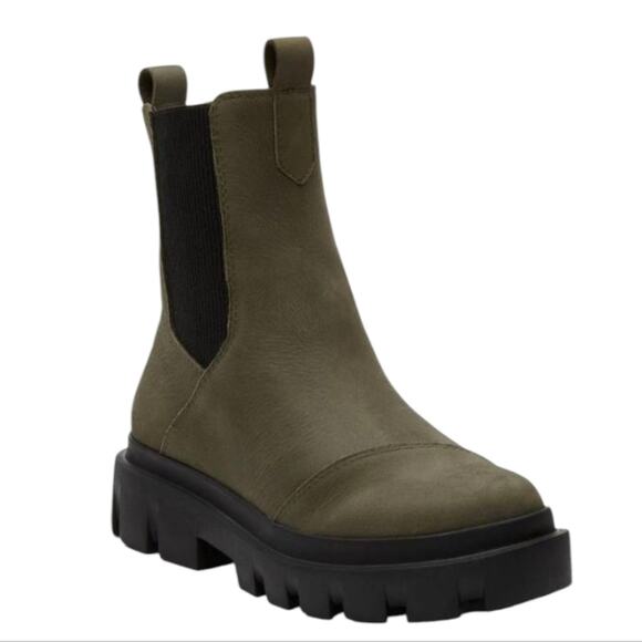 TOMS Women's Rowan Water Resistant Chelsea Boots Green Size 9 New - Picture 5 of 16